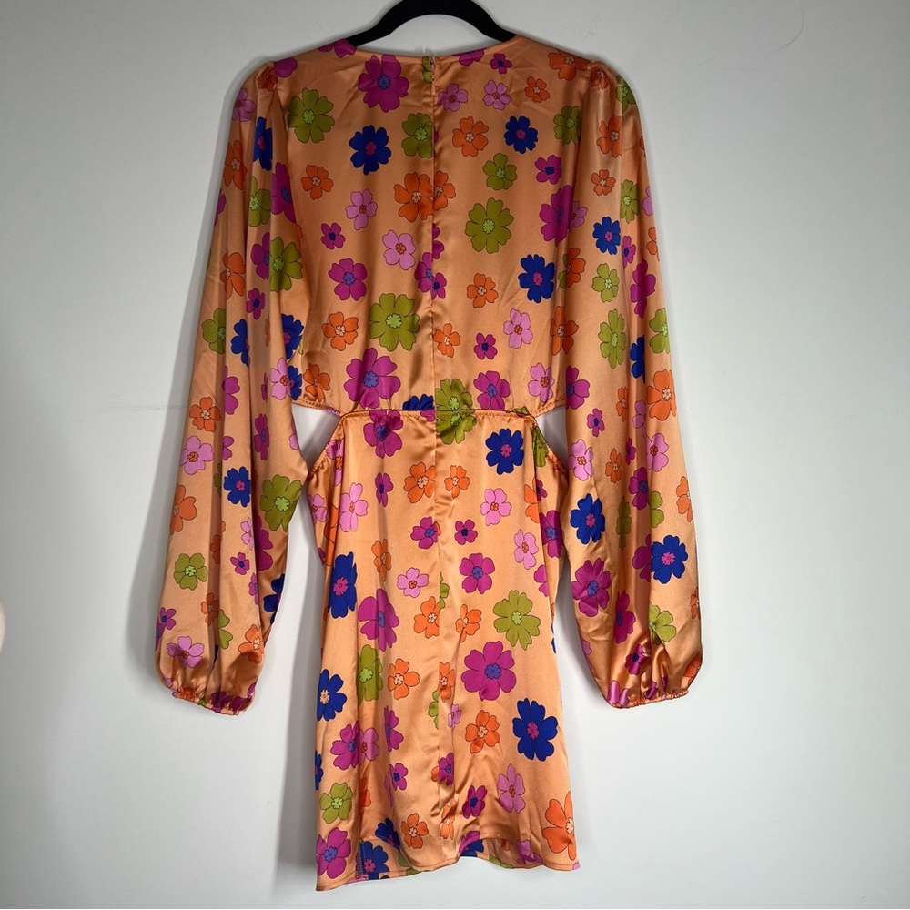 Show Me Your MuMu Orange Poppin Poppy Cut Out Mini Dress XL - Picture 5 of 9